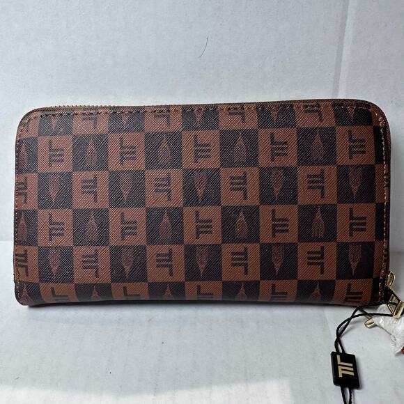 New London Fog cognac brown Amelia Wristlet wallet - Picture 3 of 7